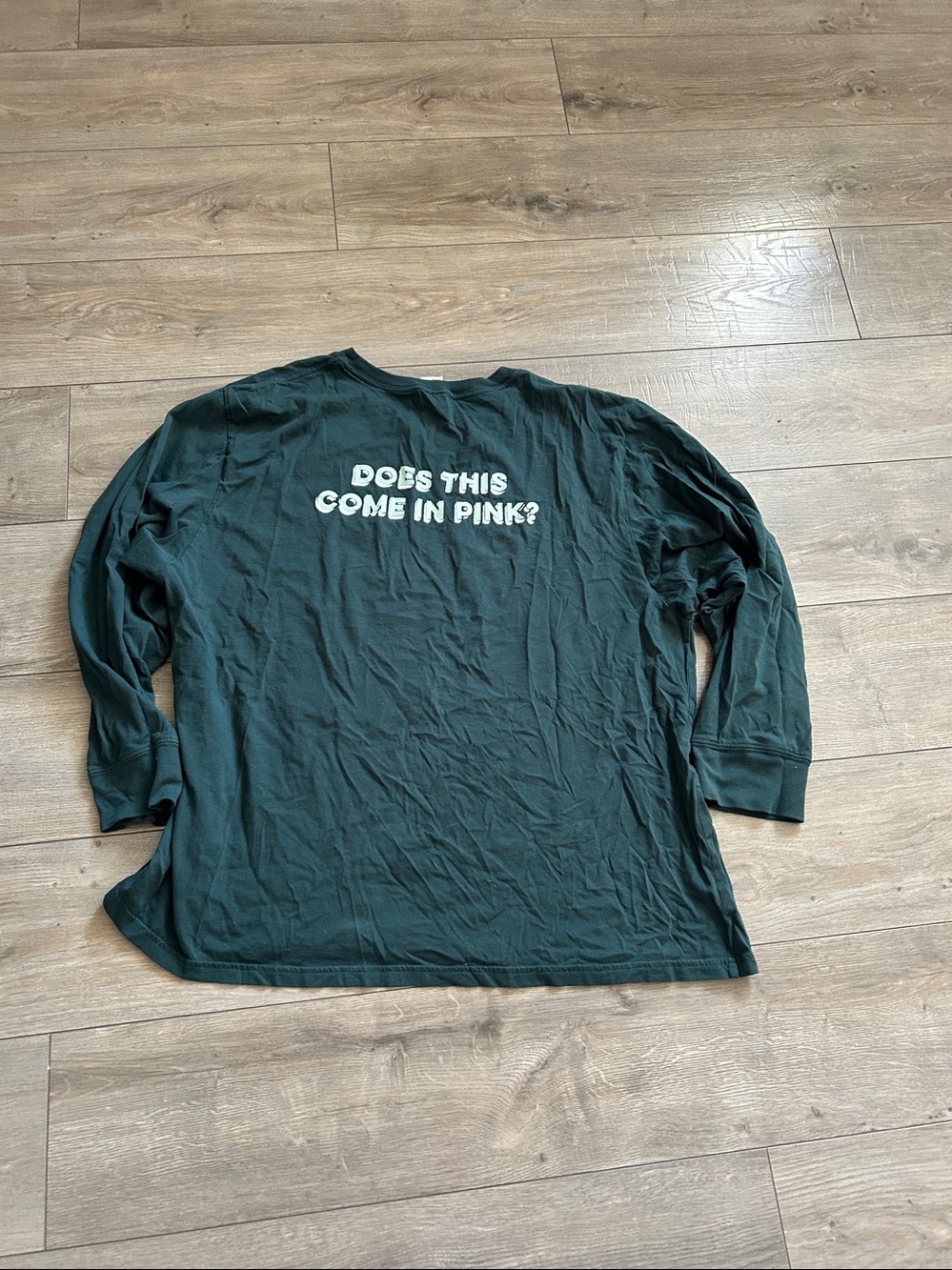 PINK Victoria's Secret Dark Teal Crewneck Tee; ‘Does This Come in Pink?’ - Picture 10 of 11